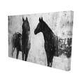 thumbnail image 1 of Chevaux Noir et Blanc - Toile 24"x36 Pouces - Impression à la Demande, 1 of 5
