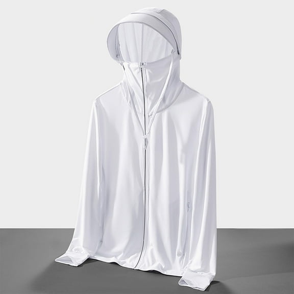 Gamivast Sun Hoodie for Men Zip up Face Mask UV Protection Clothing Brim Fishing Clothes Detachable Neck Gaiter Outdoor Gardening Farming Work Gear