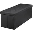 thumbnail image 5 of SuperDeal Storage Ottoman Bench Folding Bench Chest Foot Rest Stool with Large Storage Space Home Decor Black, 5 of 9