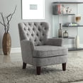thumbnail image 3 of Button Tufted Accent Chair with Nailhead, Gray White Color, 3 of 4