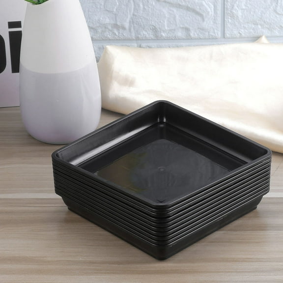Masteelf Black Plastic Plant Saucer , and Stable Design, 5 Pieces for Indoor and Outdoor Plant