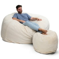 Ultimate Sack Bean Bag Chair w/Foot Stool in Multiple Sizes and Colors: Giant Foam-Filled Furniture - Machine Washable Covers, Double Stitched Seams, Durable Inner Liner.