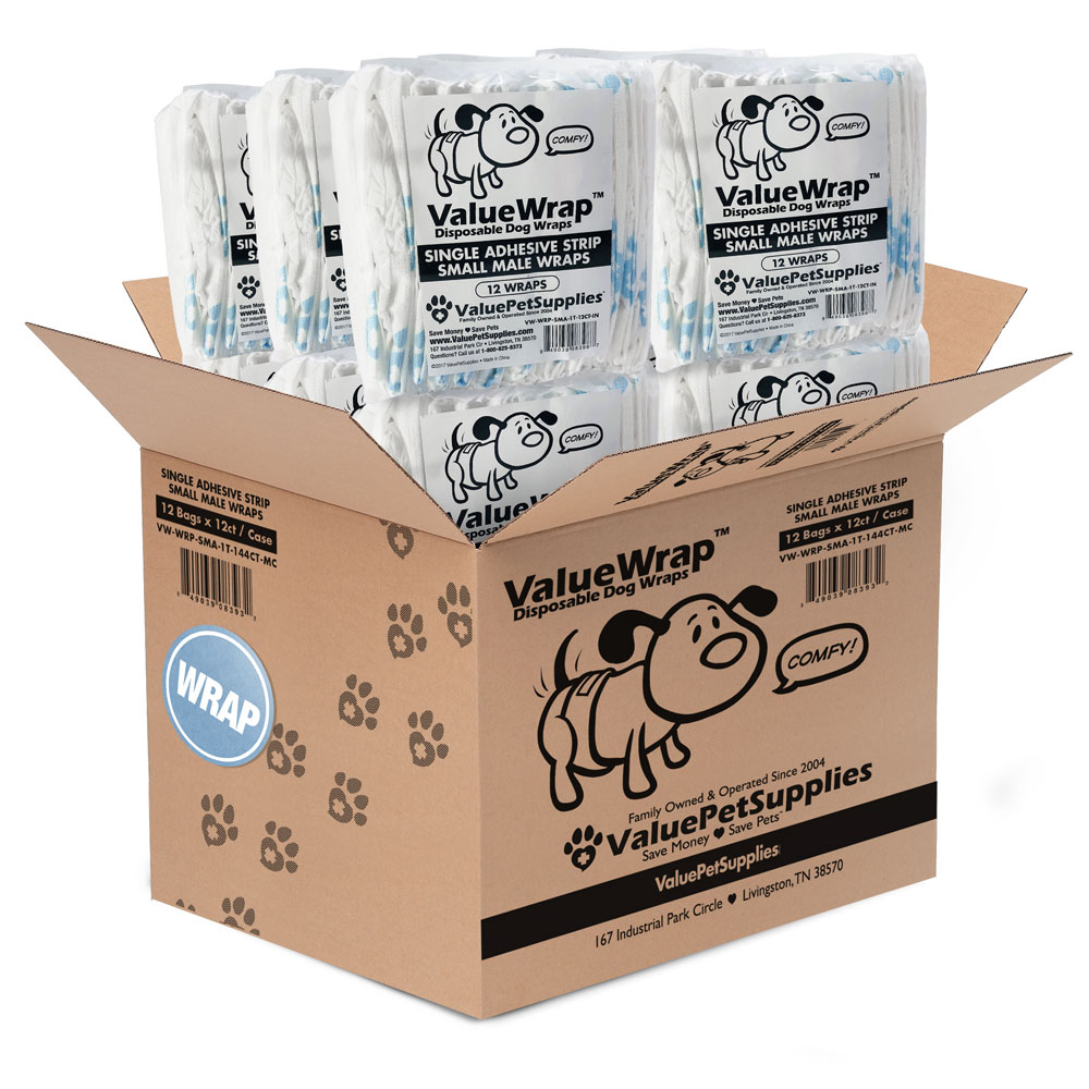 ValueWrap Male Dog Wraps, SingleTab Small, 144 Count
