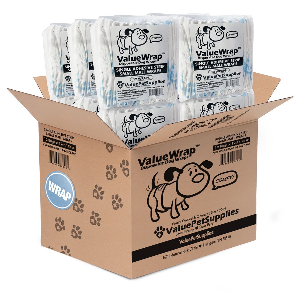 ValueWrap Male Dog Wraps, SingleTab Small, 144 Count