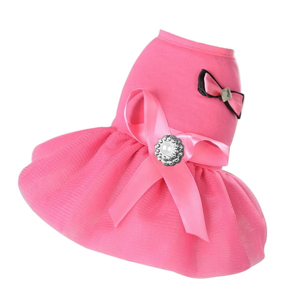 Methold Ropa para mascotas Bowknot chaleco gasa vestido disfraz regalo Ropa para mascotas Rosa roja SG Methold PT000262-23