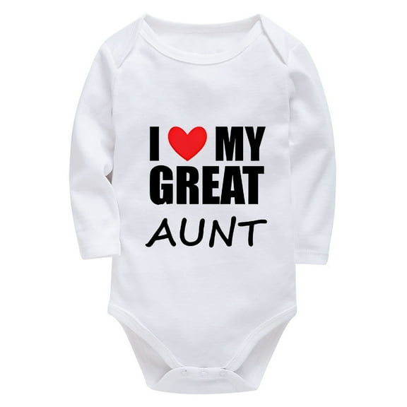 I Love My Great Aunt Newborn Bring Home Outfits Boy Long Sleeve Baby Girl Romper White 18 Month White Onesie