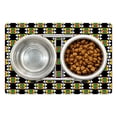 thumbnail image 1 of Kente Pattern Pet Mat for Food and Water, Traditional Style Design with Triangular Details Funky Pattern Print, Non-Slip Rubber Mat for Dogs and Cats, 18" X 12", by Ambesonne, 1 of 2