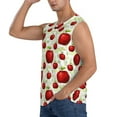 thumbnail image 3 of Lsque Fruit Apples Print Men's Cotton Blend Sleeveless Muscle Shirts (S-3XL)- Moisture Wicking, Odor Protection, UPF 30+,X-Large, 3 of 8
