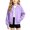 Purple, variant on Little Girls Boys Long Sleeve Sweatshirt Snap Button Down with Side Pockets Loose Fit Soft Comfortable Casual Fall Outwear for Kids 4-15 Years