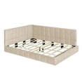 thumbnail image 6 of [Luckynote]Full Size Upholstered Daybed/Sofa Bed Frame-Beige, Velvet, 6 of 10
