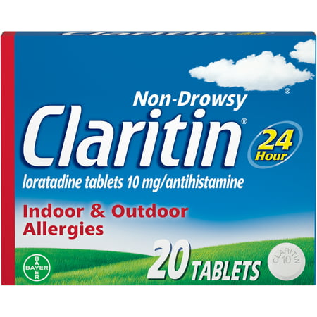 Claritin 24 Hour Non-Drowsy Allergy Relief Tablets,10 mg, 20