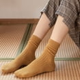 thumbnail image 4 of Dujiujun 1 Pair Women Socks Mid-tube No Odor Japanese Style Solid Color High Elasticity Anti-slip Breathable Soft Sweat-absorption Anti-shrink Sports Cotton Socks, 4 of 8
