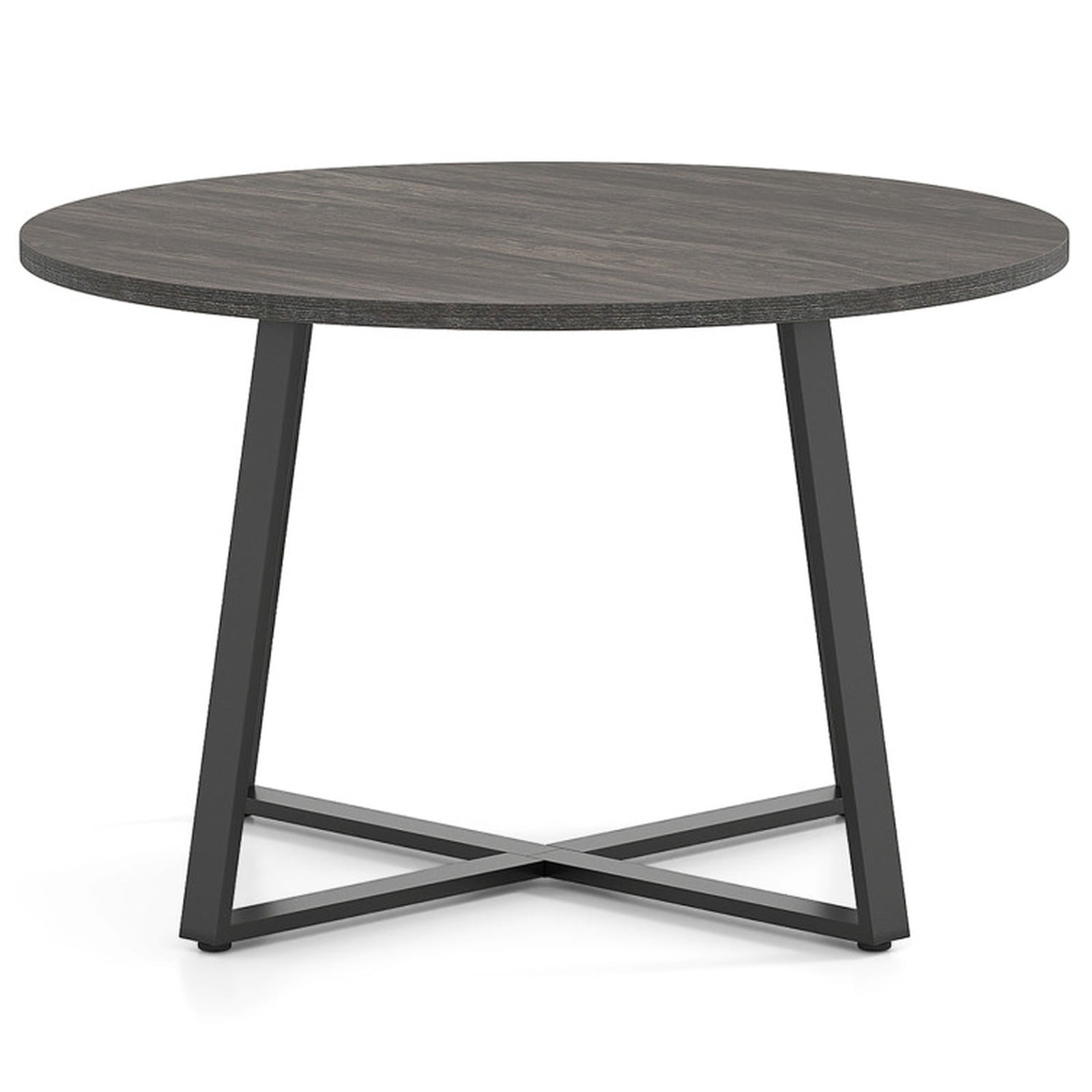 Furnibear 47 Inch Round Dining Table with Stable X Shaped Base and Thickened Top