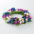 thumbnail image 6 of Green Wreath for Front Door Tulip Wreath Welcome Sign for Spring Summer Wreath, Home Porch Farmhouse Door Wall Window Party Decoration, 6 of 6