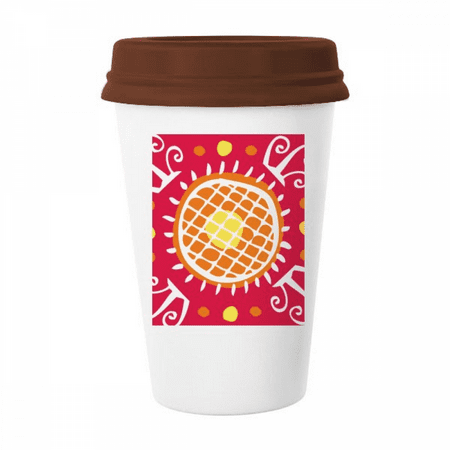 

Sunflower Mexico Totems Ancient Civilization Mug Coffee Drinking Glass Pottery Cerac Cup Lid