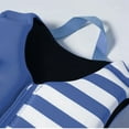 thumbnail image 3 of LIIPEE Girls Boys Swimwear Striped Printed V Neck Zip Up Coast Guard Approved Life Vest Buoyancy Life Jacket Kids Classic Beach Pool Summer Outings Bathing Suit,Sky Blue,8-12 Years, 3 of 4