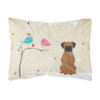 Carolines Treasures BB2589PW1216 Christmas Presents between Friends Boxer - Brindle Canvas Fabric Decorative Pillow, 12H