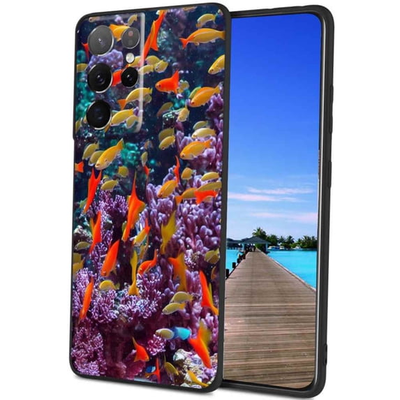 Compatible with Samsung Galaxy S21 Ultra Phone Case, Fishes-234 Case Silicone Protective for Teen Girl Boy Case for Samsung Galaxy S21 Ultra