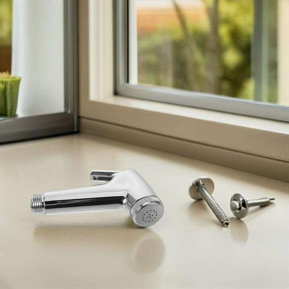 OULII Plated Silver Handheld Bidet Sprayer Toilet Attachment High Pressure Cleaning with Quick Installation