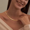 thumbnail image 5 of Collar de cadena de serpiente chapado en oro/plata de 14 quilates, collar de espiga, gargantilla de oro, collares para mujeres y niñas, regalos, joyería de 1,5/3/5 mm (ancho) 14 pulgadas/16 pulgadas (, 5 of 5