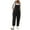 Black 1, variant on Womens Straight Leg Cotton Linen Trousers Dungarees for Women UK Casual Jumpsuit Dungarees Summer Overall Jumper Dungarees Wide Leg Large Pocket Oversize Leisure Suits One Piece for Holiday