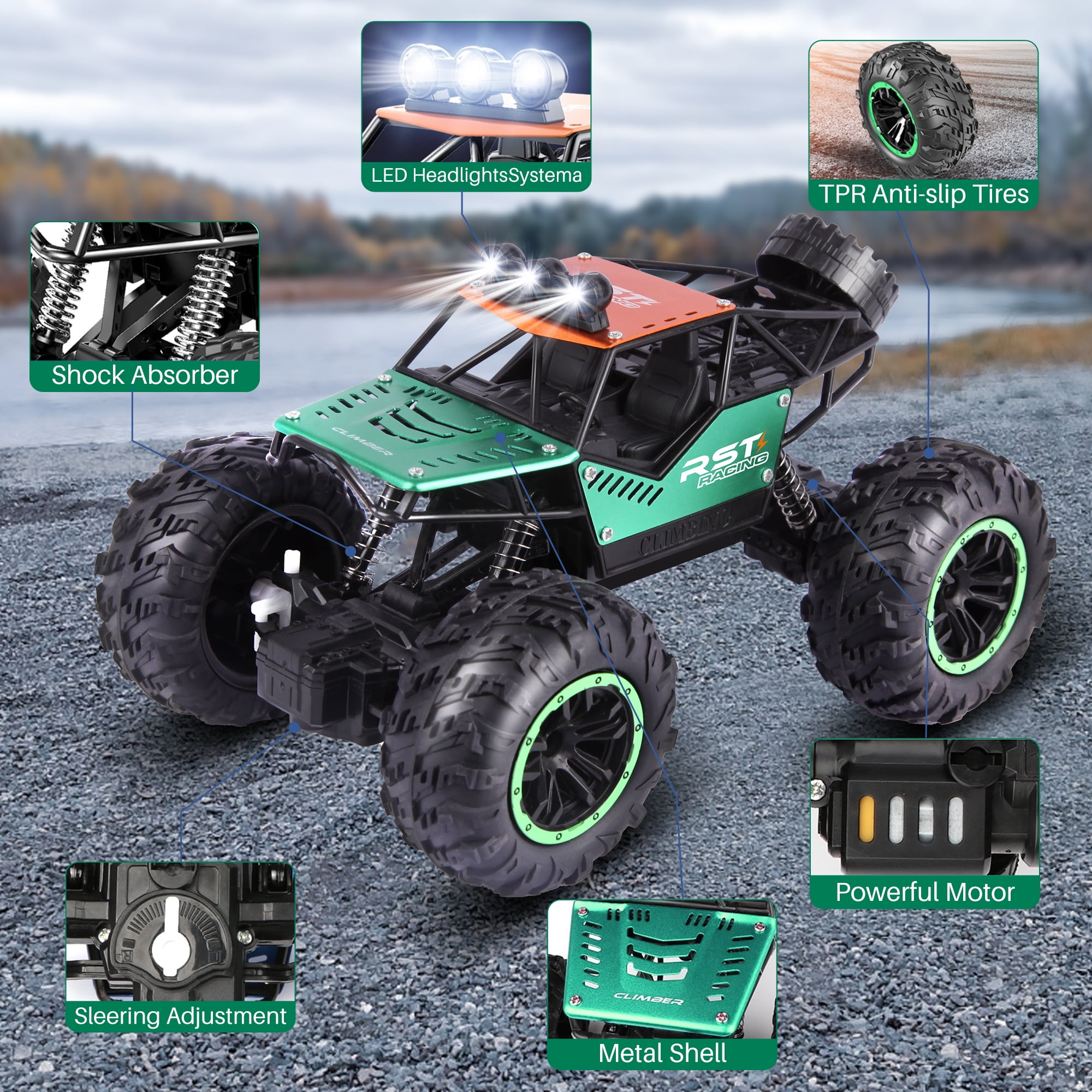 UUGEE Remote Control Cars Toys for Boys, RC Car 2.4GHz 1:18 High Speed Monster Truck, Vehicle Toys Christmas Birthday Gifts for 8-12 Kids