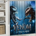 thumbnail image 4 of Venom 4PCS Shower Curtain Bathroom Set with Rugs, Toilet Lid Cover And Bath Mat, Shower Curtain with 12 Hooks, Durable Bathroom Decor Set, 4 of 8