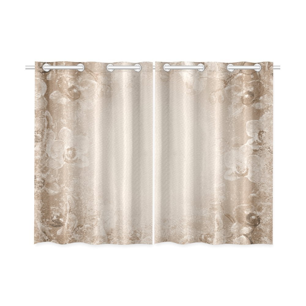 MKHERT Gray Beige Window Curtain Kitchen Curtains Window Treatments