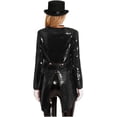 thumbnail image 6 of Aislor Women Magician Cosplay Tailcoat Jacket Halloween Performance Fancy Dress up Outfits Black 3XL, 6 of 7