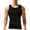 Black, variant on Men's Compression Shirt Stretch Tank Top Undershirt Abdomen Workout Vest, Black, AK5315