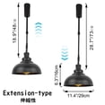 thumbnail image 3 of FSLiving Adjustable Height Track Pendnat Light H-Type Industrial Style Retractable Track Spotlight, Telescoping Rod Gimbaled Lamp-Post Halo Track Instant On Matte Black Dome Shape Lamp, 3 Lights, 3 of 7