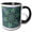 Black/White, variant on 3drose, Abstract Blue, Purple, and Green Flower Star, 11oz Mug