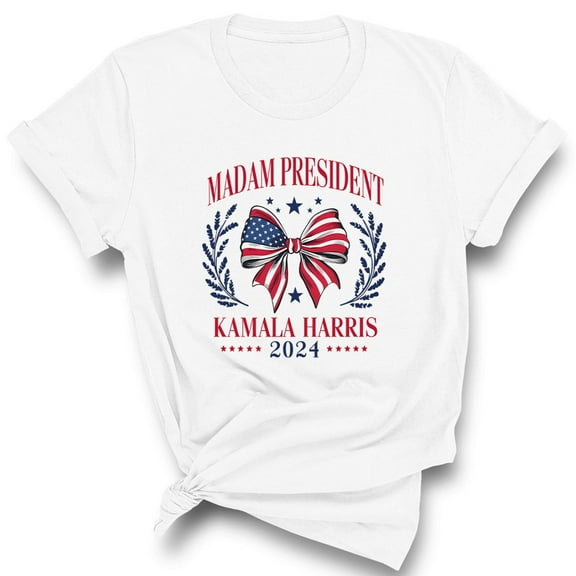 Bow Madam President Kamala Harris Shirt Unisex Large White