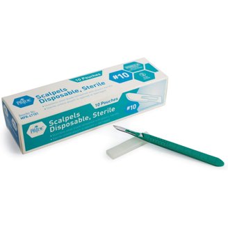 Sterile Disposable Scalpel Blades No.22 With Plastic Handle – Box Of 10