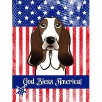 Carolines Treasures BB2173GF God Bless American Flag with Basset Hound Flag Garden