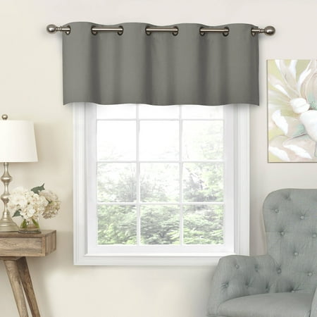 - Eclipse Nadya Solid Room Darkening Grommet Valance