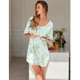 thumbnail image 2 of Ekouaer Nightgown for Women Bamboo Viscose Sleepshirt short sleeve Nightshirt V Neck T shirt Night gown Boyfriend Sleepwear, 2 of 5