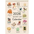 thumbnail image 2 of DJKDJL 2026 Bucket List Calendar – Inspirational 12-Month Wall Hanging with Illustrated Pages, Monthly Bucket Activities & Goal-Setting Prompts, Unique Gift for Home & Office (A-1PC), 2 of 4