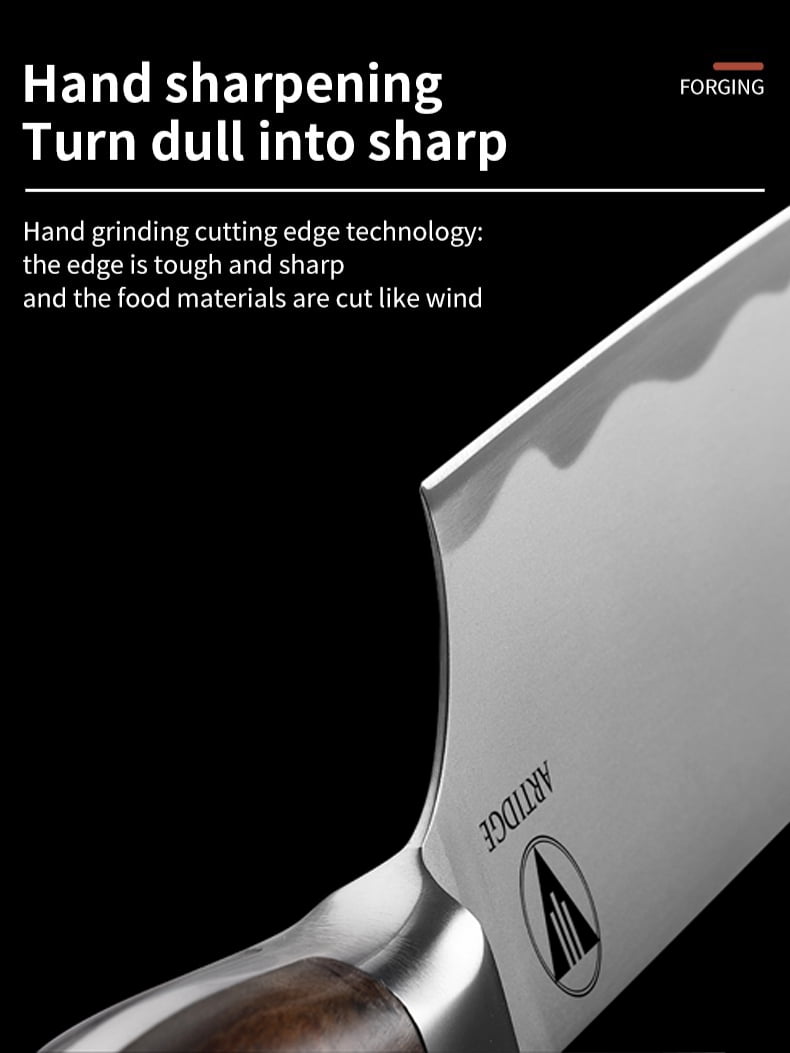 ARTIDGE 5 Inch Utility Knife, Ultra Sharp Japanese High Carbon Stainless Steel Kitchen Knives Set, Non-slip Professional Cooking Knife with Ergonomic Ebony Handle