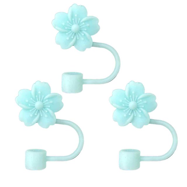 3 tapas de silicona con forma de flores para taza, 0,4 pulgadas, bonitos accesorios para pajitas para vasos Stanley de 40 oz/30 oz, protectores portátiles, regalos de decoración de San Valentín para