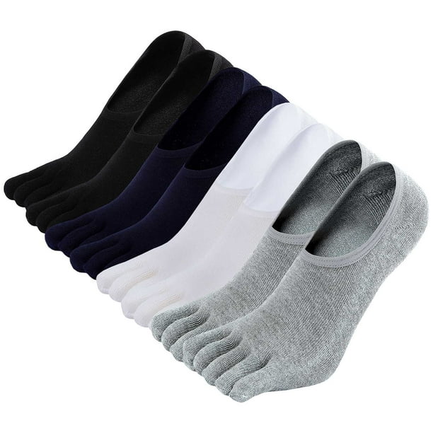 ZFSOCK No Show Socks for Men Running Toe Socks Non Slip Invisible Low