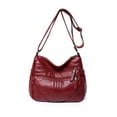 thumbnail image 1 of MAWCLOS Ladies Shoulder Bags Multi Pockets Purse Adjustable Strap Textured Crossbody Bag Large Capacity Women Fashion Metal Zipper Red, 1 of 3