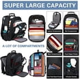 thumbnail image 4 of 18.4 Inch Laptop Backpack, Extra Large Travel Backpack with USB Charger Port for Men Women, 60L Big Capacity Heavy Duty Computer Bag TSA Friendly RFID Anti Theft Pocket Durable College School Bookbag, 4 of 15