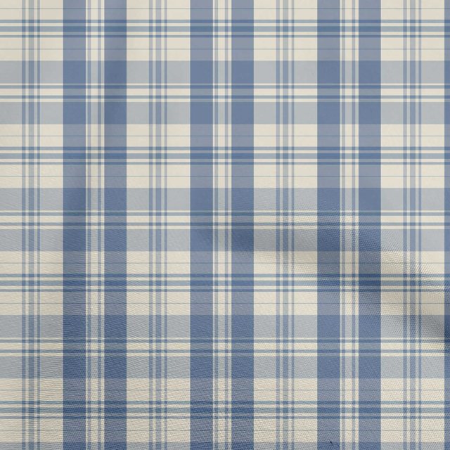 oneOone Cotton Cambric Grayish Blue Fabric Check Sewing Craft Projects Fabric Prints By Yard 56 Inch Wide