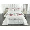 thumbnail image 3 of Ambesonne Christmas Quilted Bedspread Set 2 Pcs, Noel Season Elements, Twin Size, Multicolor, 3 of 5