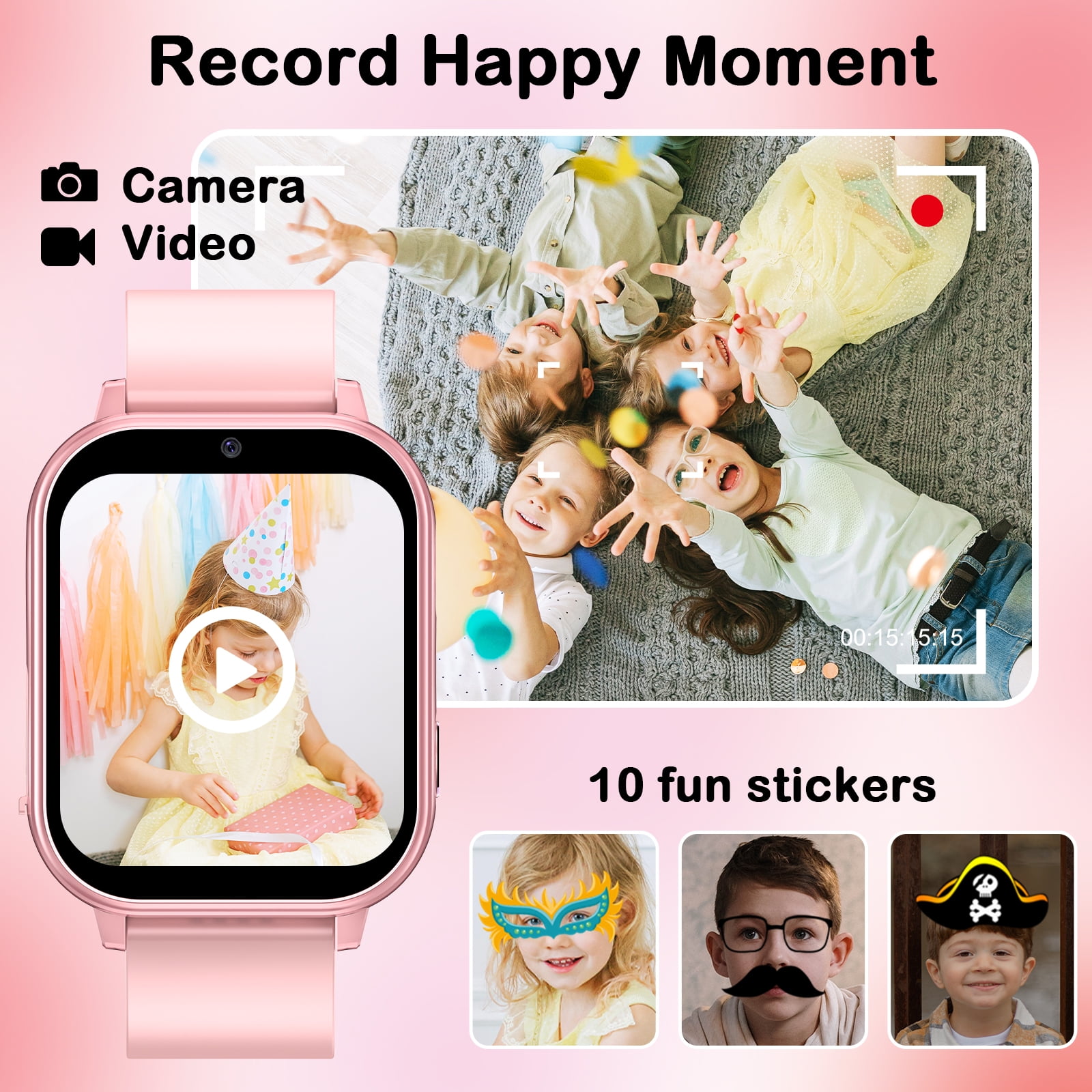 PTHTECHUS Smart Watch for Kids Toys Smartwatches for Boys and Girls with 22 Games HD Camera Video Music Player Pedometer Study Cards Audiostory Habit Tracking Gift for 4-14 Ys