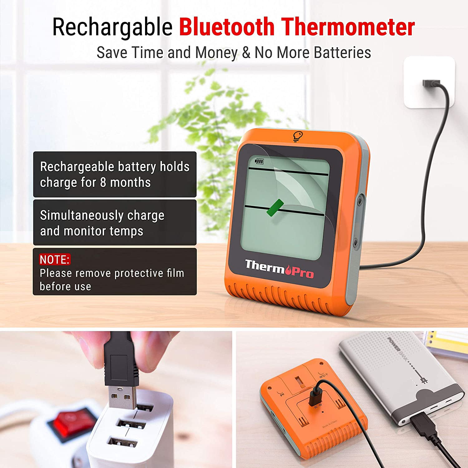 ThermoPro 500ft Bluetooth Meat Thermometer (iOS/Android) Wireless