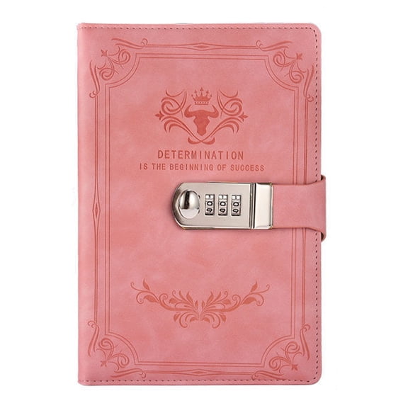 CCOCC Diary with Lock,A5 PU Leather Journal with Lock,Vintage Lock Journal Password Protected Notebook with Pen & Gift Box,Lock Diary Planner Organizer for Men and Women,8.6x5.8in