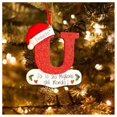 thumbnail image 1 of Colgante de letras navideñas, 26 letras, colgante de madera, bricolaje, nombre personalizado, alfabetos, decoración de letras, acentos de decoración del hogar, U, 1 of 5