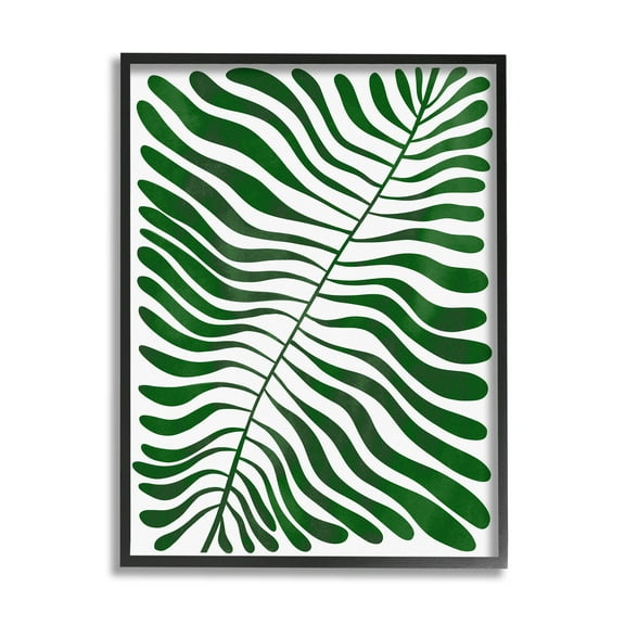 Abstract Fern Botanical Leaf Botanical & Floral Graphic Art Black Framed Art Print Wall Art